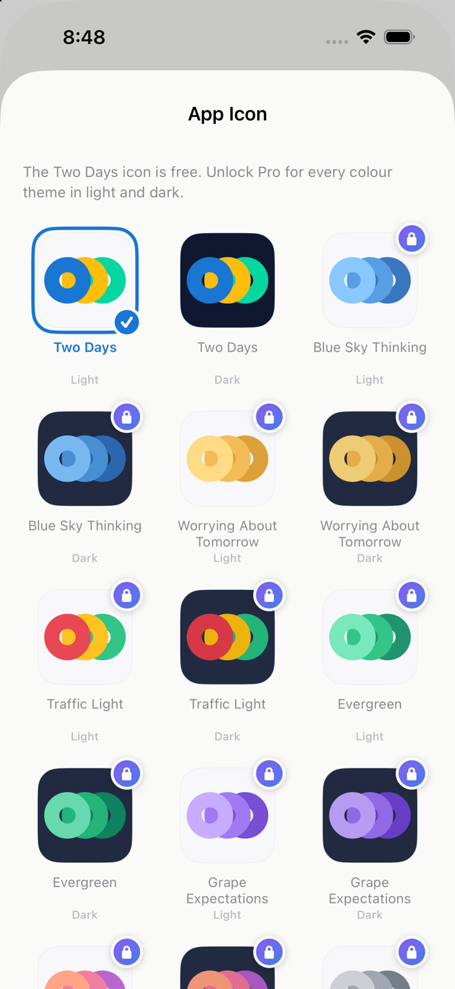 Choosing an alternate app icon