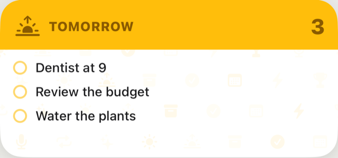 Tomorrow widget
